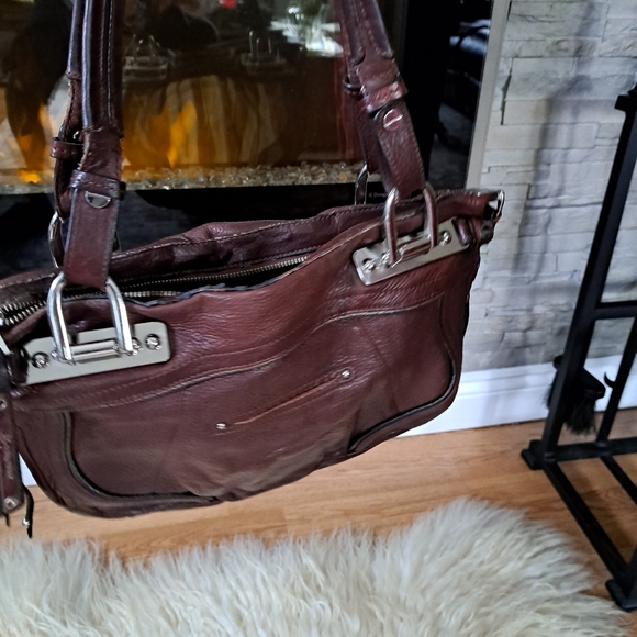 Zebra leather fur purse.  Authentic leather and fur.  Hardware in good vintage c - Picture 6 of 12